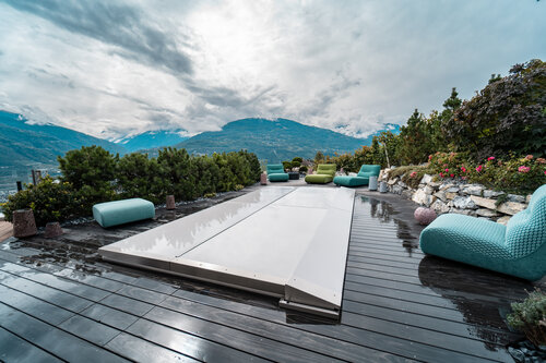 USSPA swim spa – premium all-season pool with a safe cover for kids and pets.