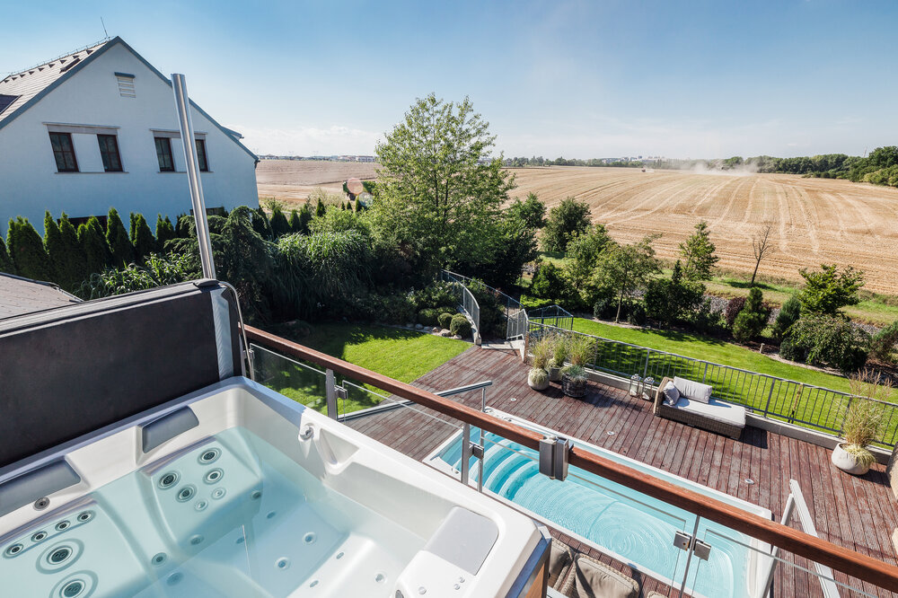 Premium whirlpool and swim spa combo for your garden – ultimate home relaxation.