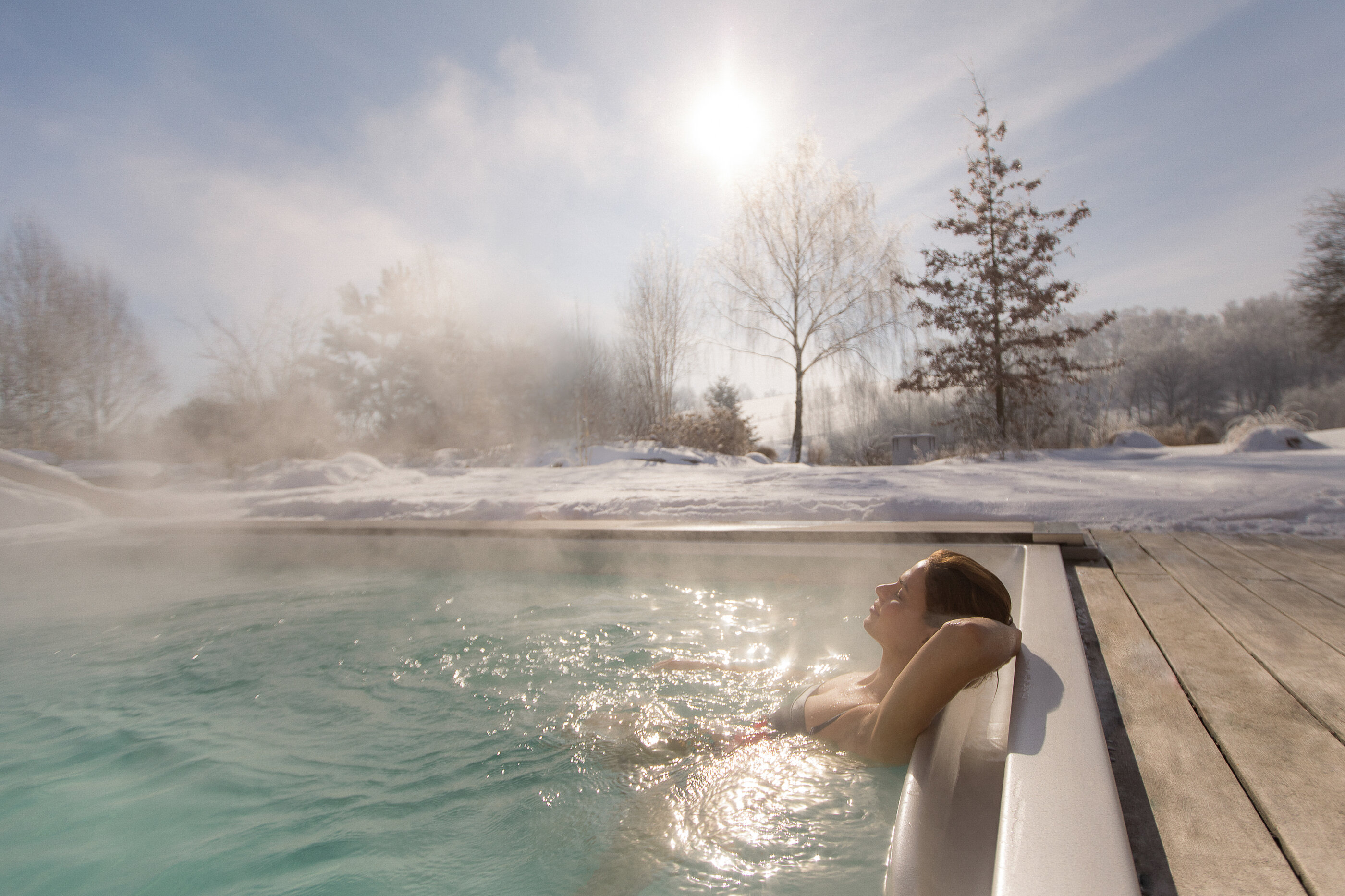 USSPA swim spa – year‑round pool alternative with low consumption for training and relaxation.