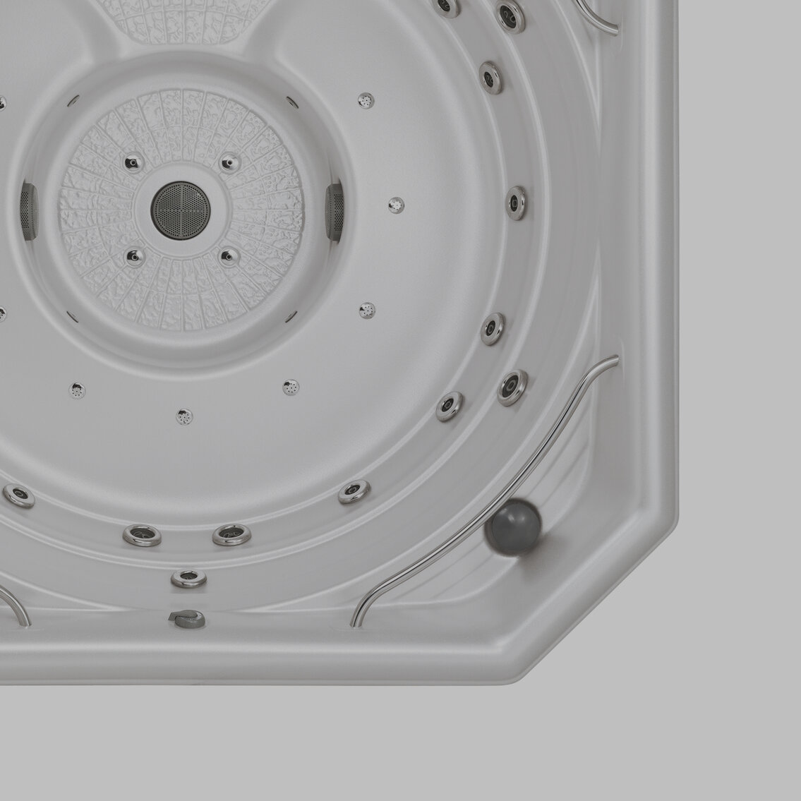 USSPA Rondo – elegant ergonomics, innovative overflow channels and cascaded jets for full massage.