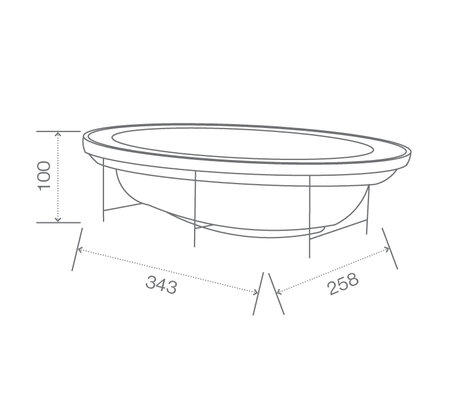 Technical Drawing: USSPA Arena Commercial Spa (343 x 258 x 79 cm) | © USSPA
