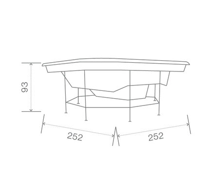 Technical Drawing: USSPA Divan Commercial Spa (252 x 252 x 81 cm) | © USSPA