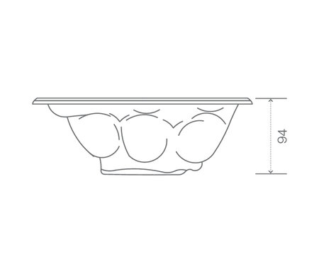 Technical Drawing: USSPA Master Commercial Spa (231 x 231 x 94 cm) | © USSPA