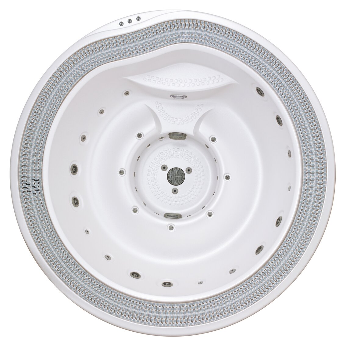 USSPA Polo – circular wellness with ergonomic bench and water‑air jets for comfortable therapy for five people.