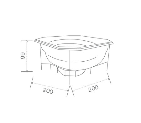 Technical Drawing: USSPA Rondo Commercial Spa (200 x 200 x 82,5 cm) | © USSPA