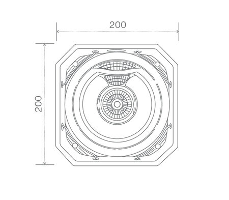Technical Drawing: USSPA Rondo Commercial Spa (200 x 200 x 82,5 cm) | © USSPA