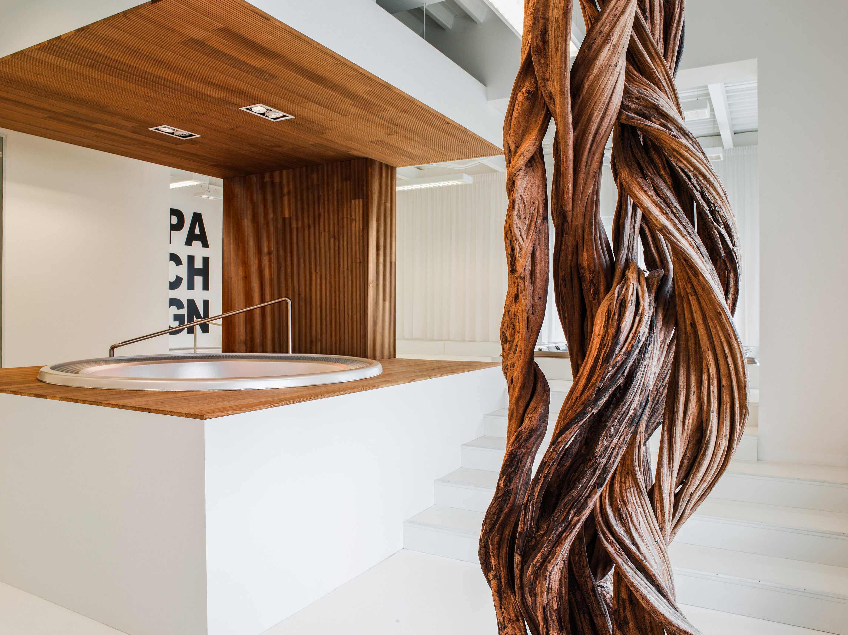 USSPA Brno showroom – design by Atelier Kunc, try spa and swim spa in the bathing zone.