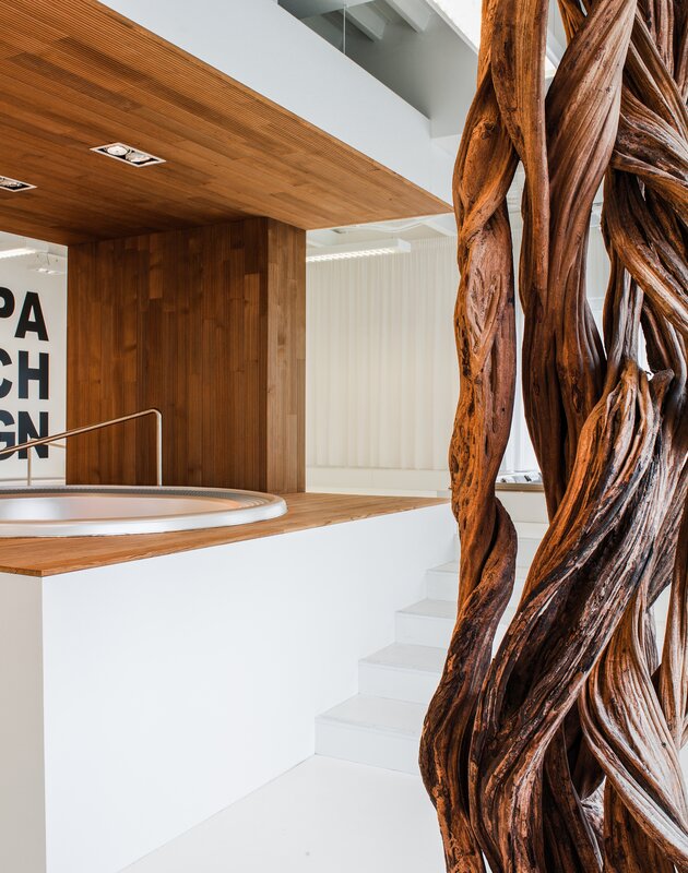 USSPA Brno showroom – design by Atelier Kunc, try spa and swim spa in the bathing zone.