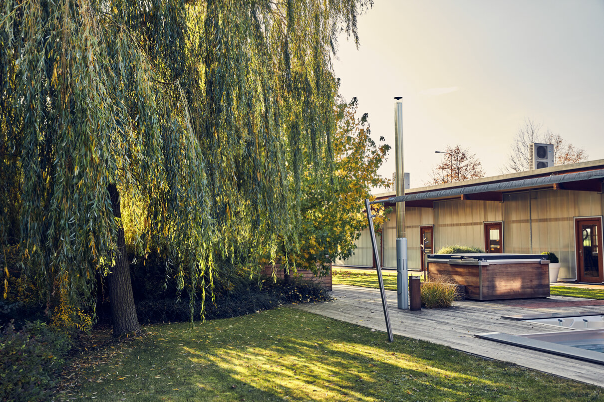 USSPA showroom in Prague – Zeleneč. Try outdoor hot tubs and a year-round swim spa.