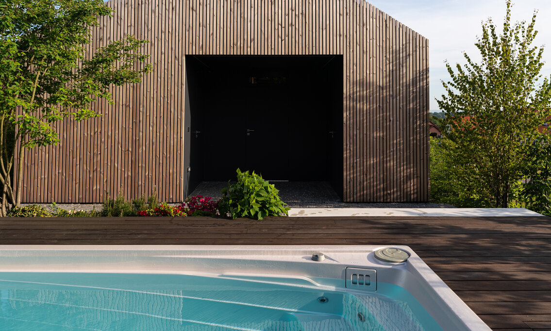 USSPA premium Czech year-round swim spa pool as a design and functional element of your garden.