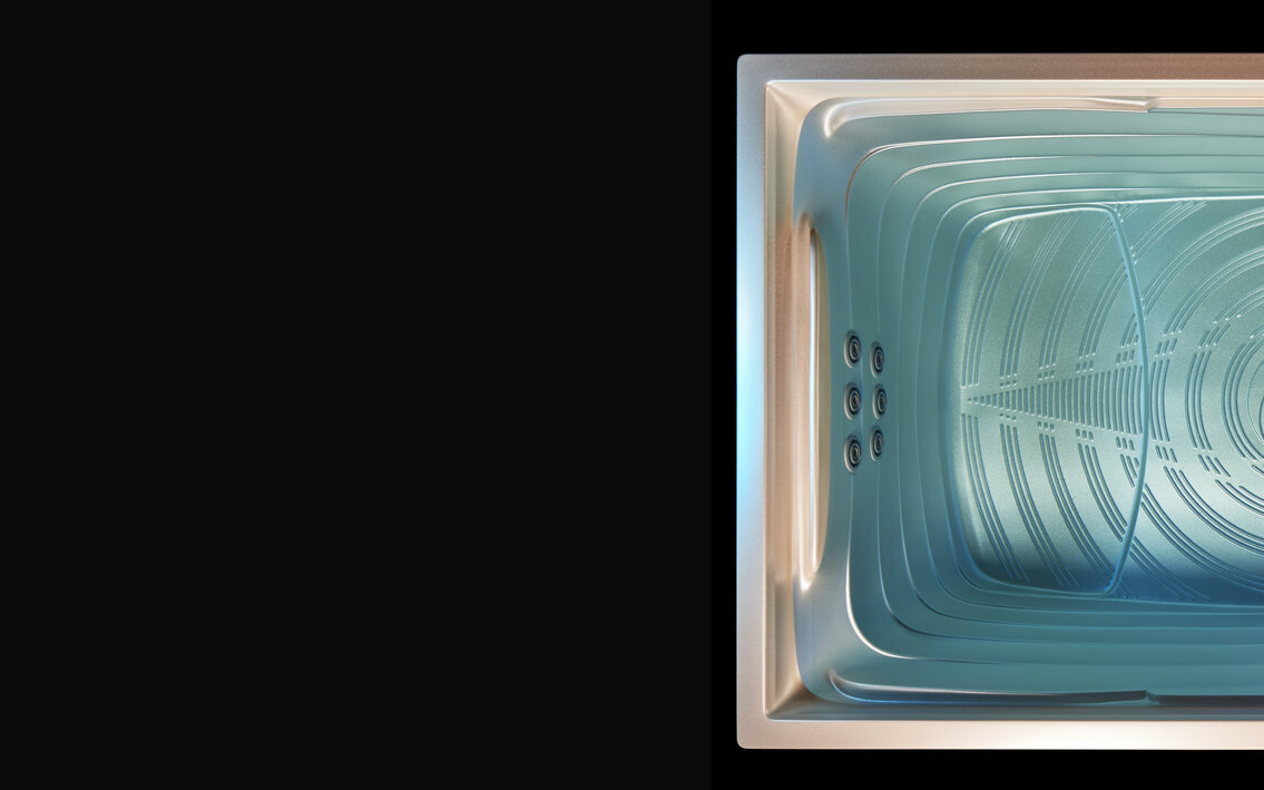 USSPA swim spa pool – elegant design, clean lines, sophisticated details and comfortable swimming.