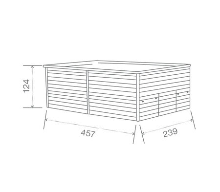 Technical Drawing: USSPA all-season pool Swim Spa M (457 x 239 x 124 cm) | © USSPA