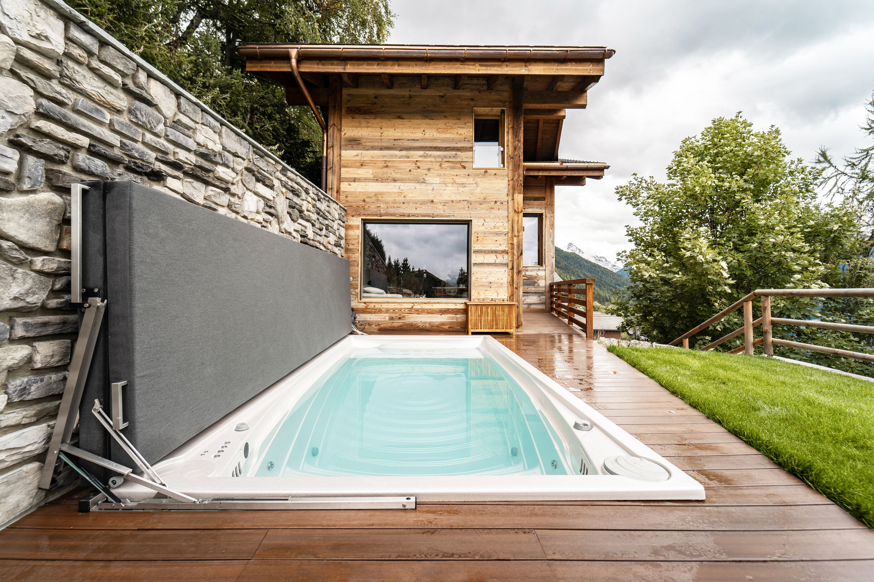 USSPA premium Czech year-round Swim Spa M pool as a design and functional element of your garden.