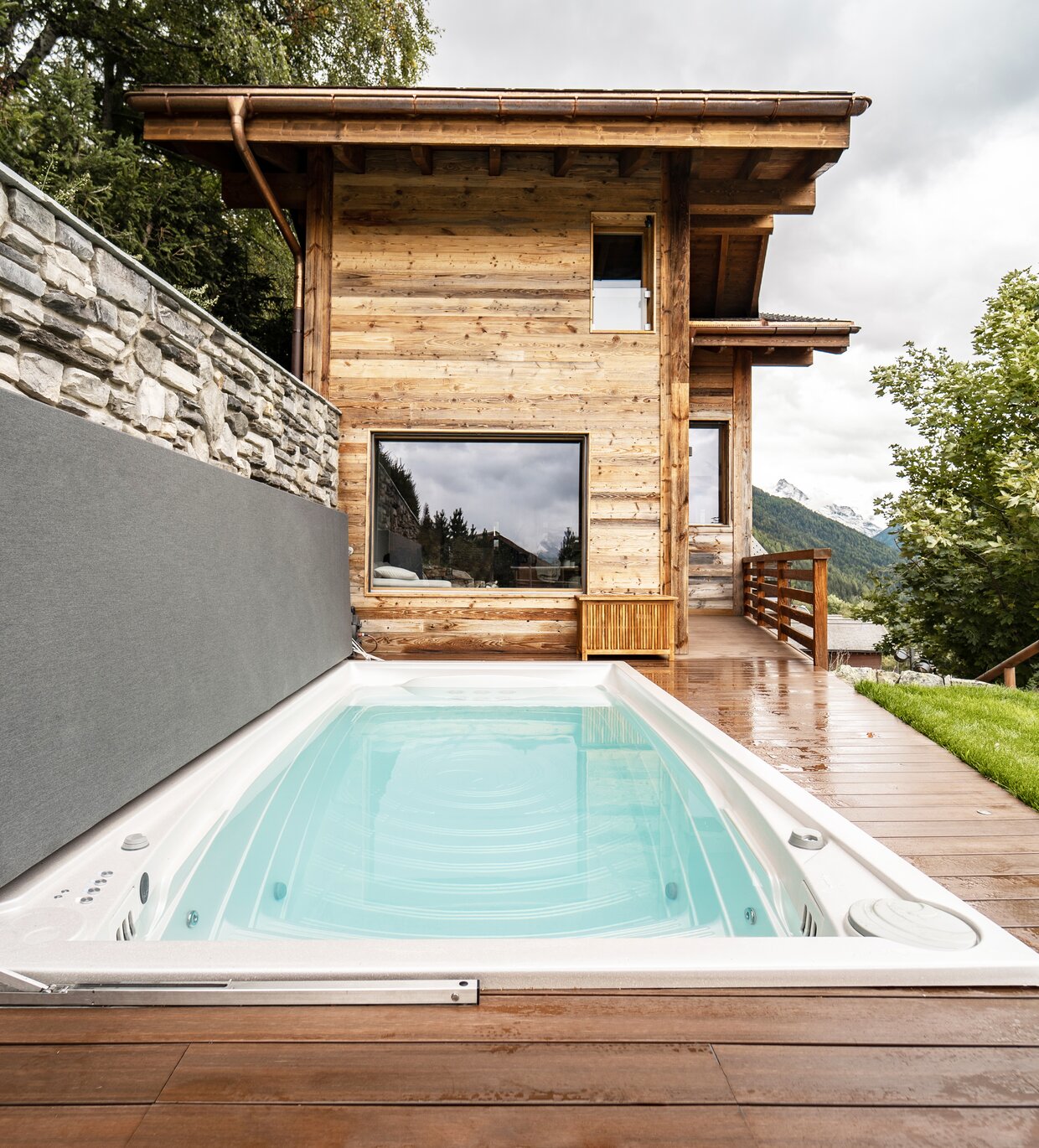 USSPA premium Czech year-round Swim Spa M pool as a design and functional element of your garden.
