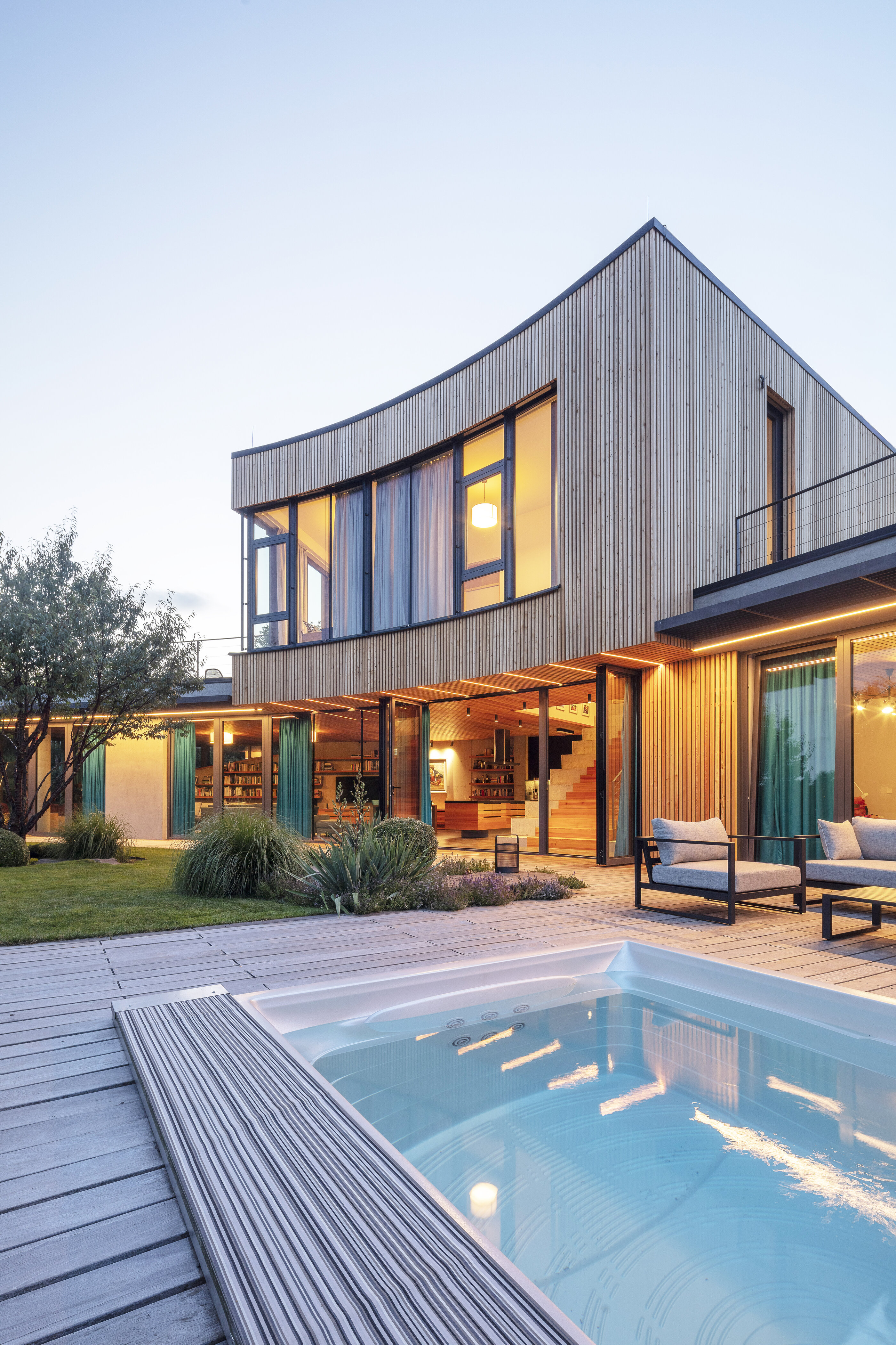 USSPA premium Czech year-round swim spa pool as a design and functional element of your garden.