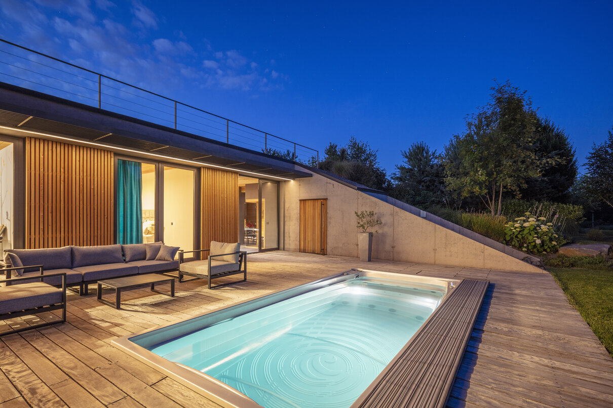 USSPA premium Czech year-round swim spa pool as a design and functional element of your garden.