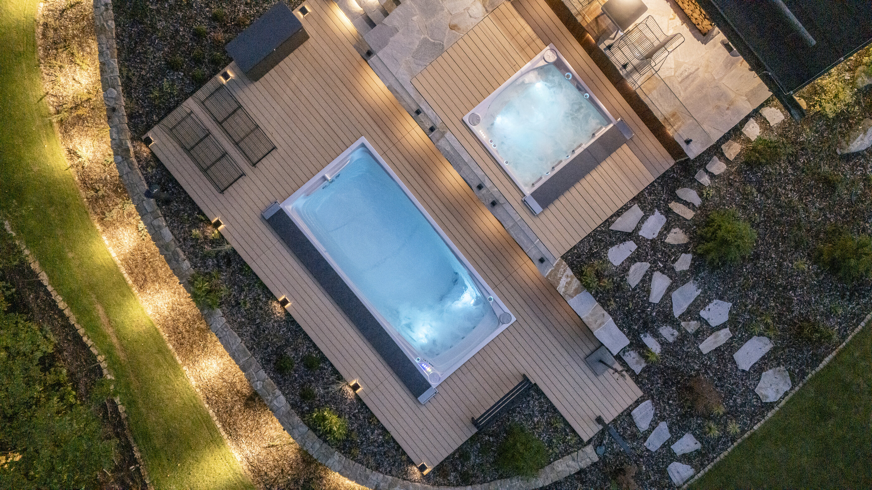 USSPA yearlong swim spa pool and  whirlpool brings connection, comfort, and style to your garden.