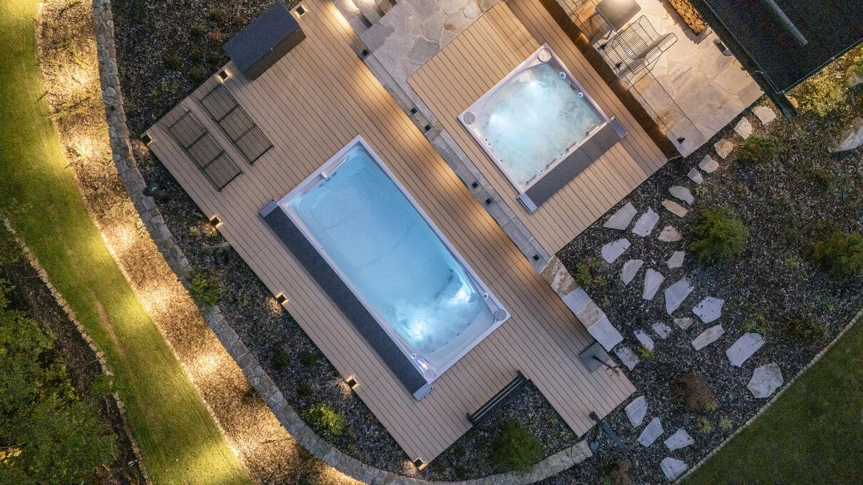 USSPA yearlong swim spa pool and  whirlpool brings connection, comfort, and style to your garden.