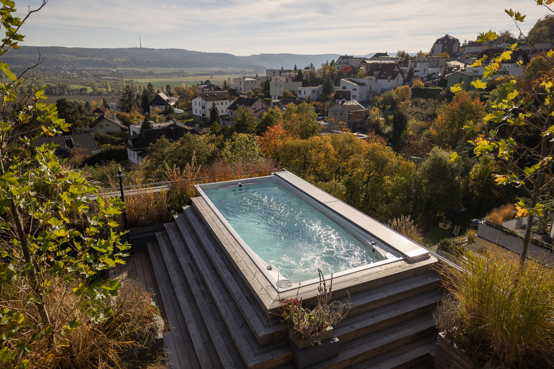 USSPA premium Czech year-round swim spa pool as a design and functional element of your garden.