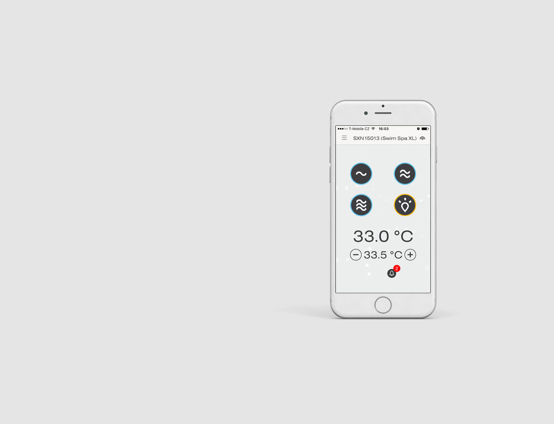 USSPA Czech brand, offers a mobile application for easy control of spas and swim spas from anywhere.