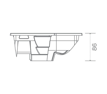 Tecnical Drawin: USSPA privat spa Combi iN (225 x 225 x 86 cm) | © USSPA