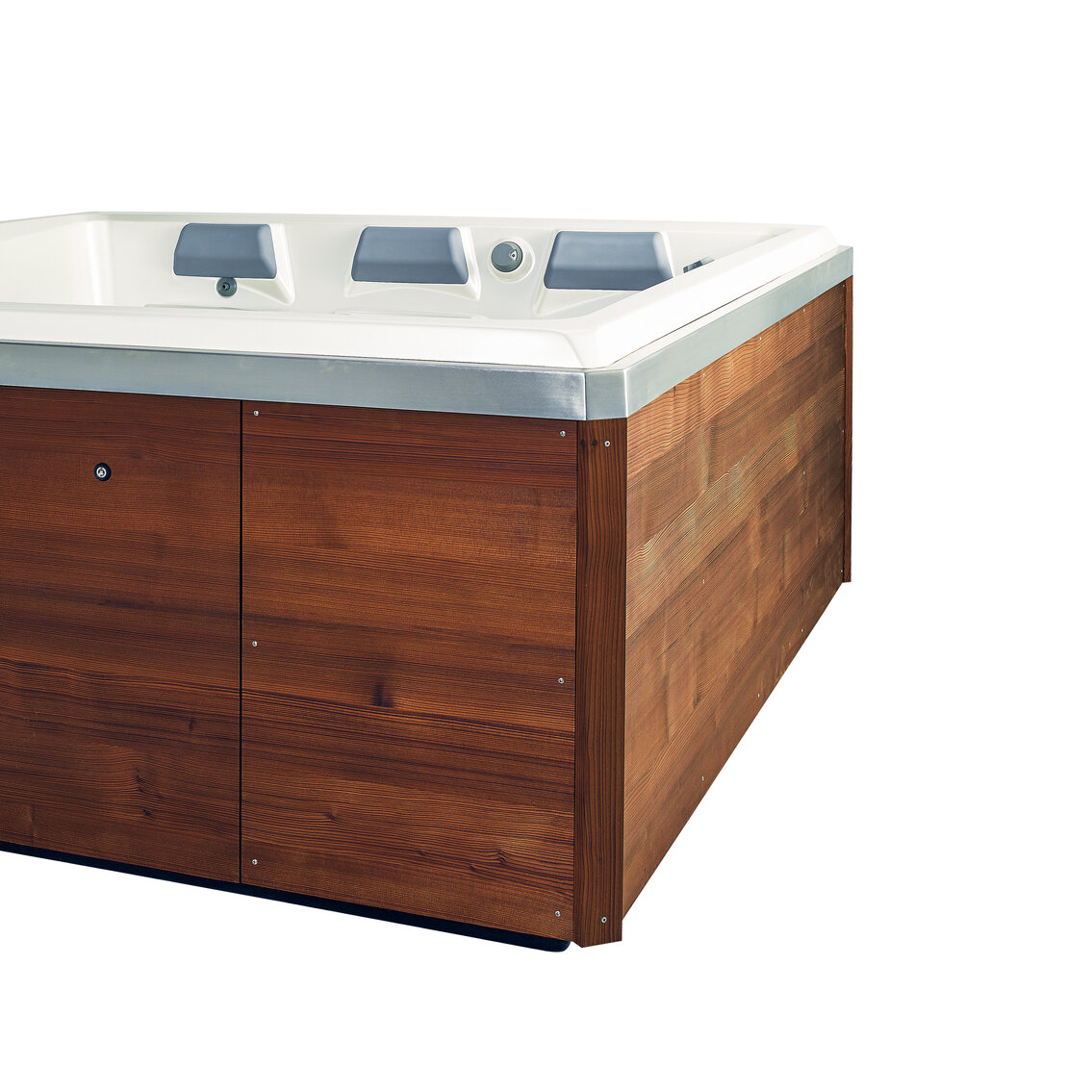 USSPA whirlpool – stainless steel trim highlights elegant cabinet design and adds practical value.