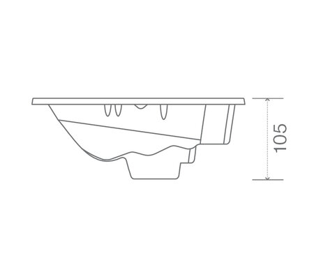 Tecnical Drawin: USSPA privat spa Lounge iN (250 x 225 x 105 cm) | © USSPA