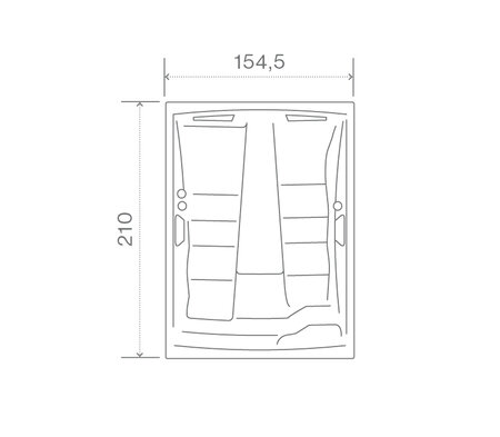 Tecnical Drawin: USSPA privat spa Lyra iN (154,5 x 210 x 78,5 cm) | © USSPA