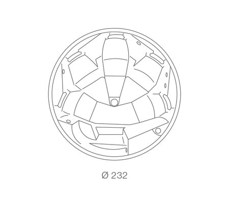 Tecnical Drawin: USSPA privat spa Orion iN (232 x 232 x 93,5 cm) | © USSPA