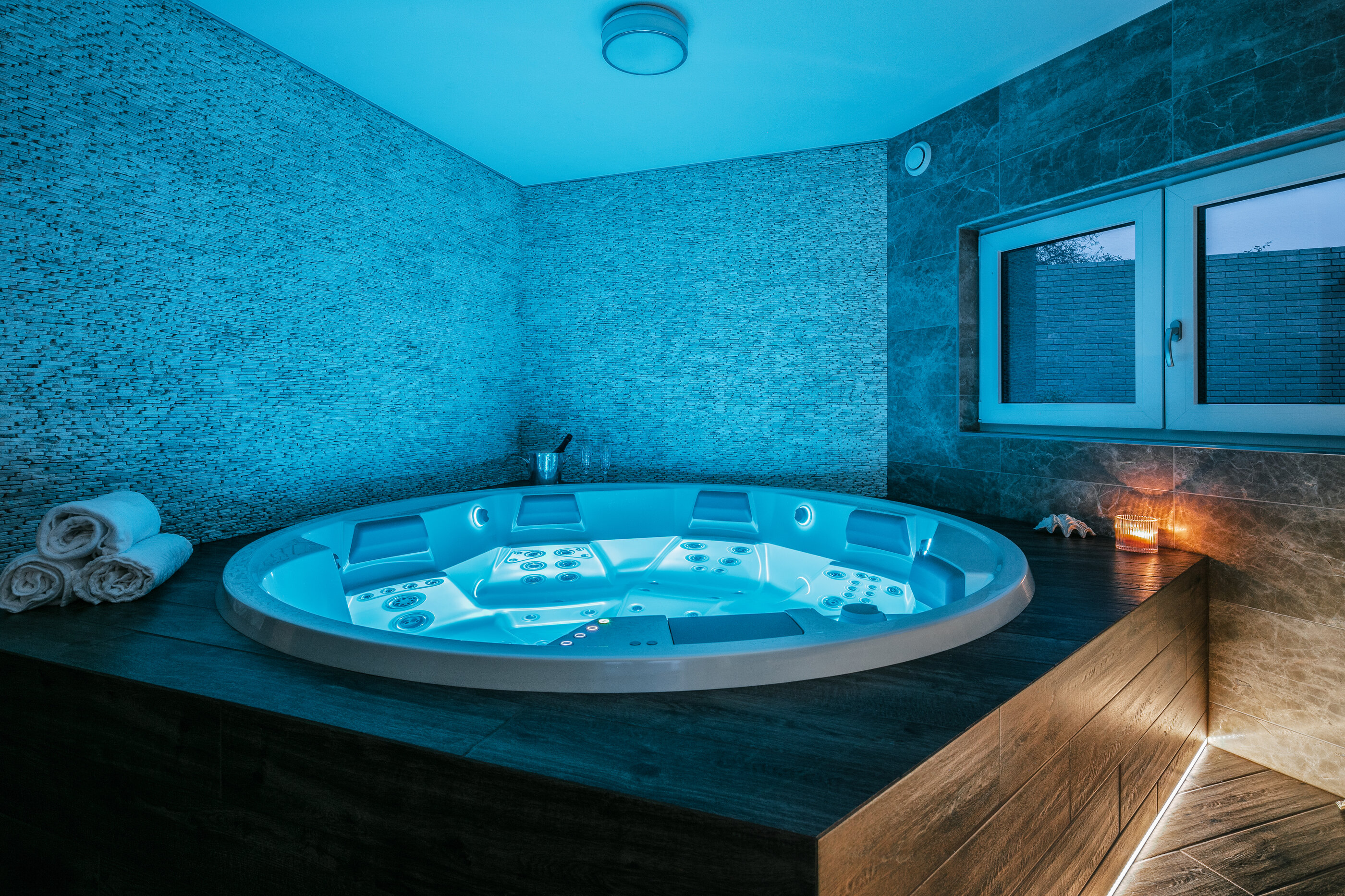 USSPA premium Orion iN hot tub installed in home wellness for maximum comfort and relaxation.