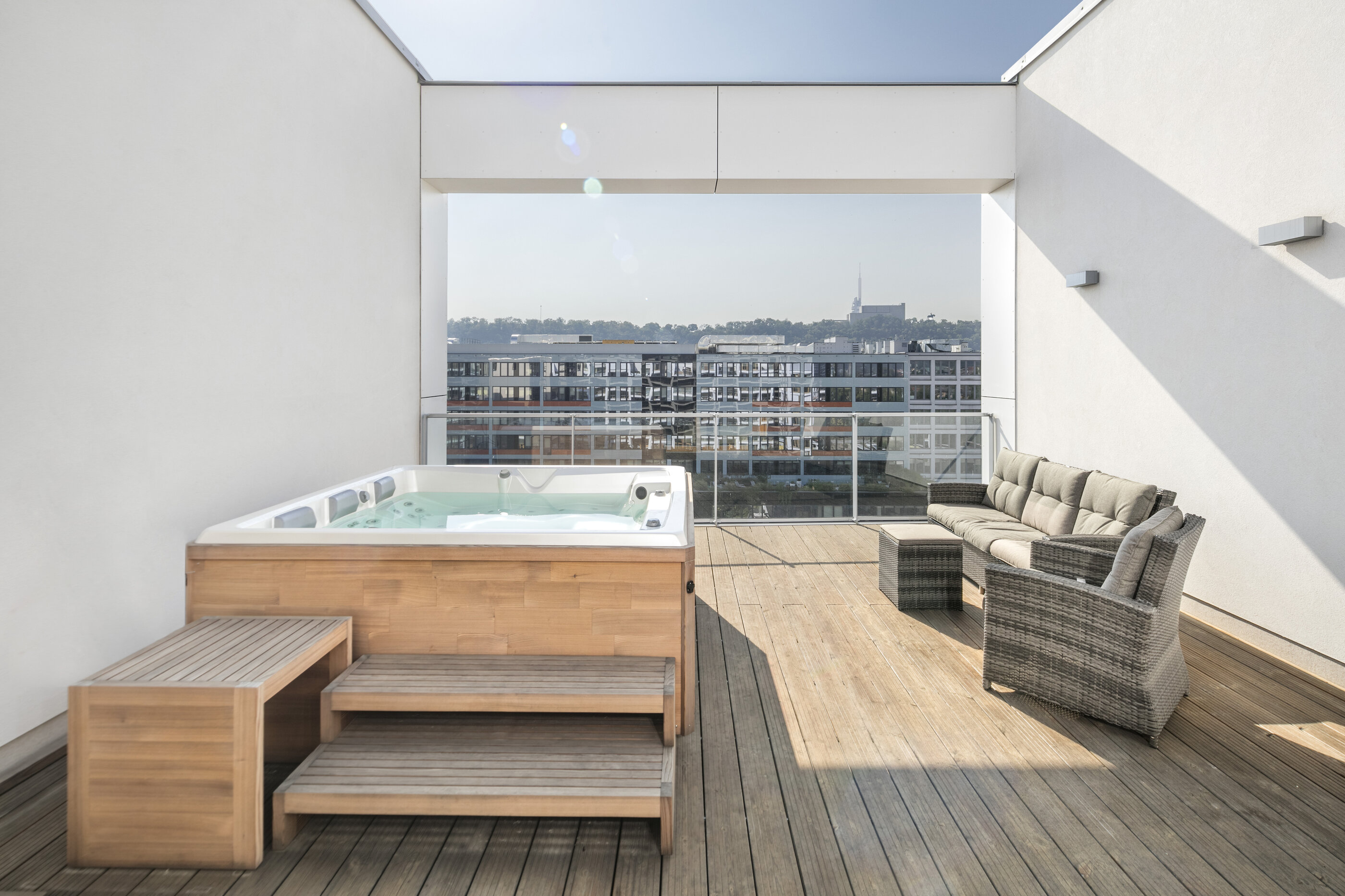 USSPA garden spa Virgo iN on the terrace of a family house for wellness from the comfort of your home.