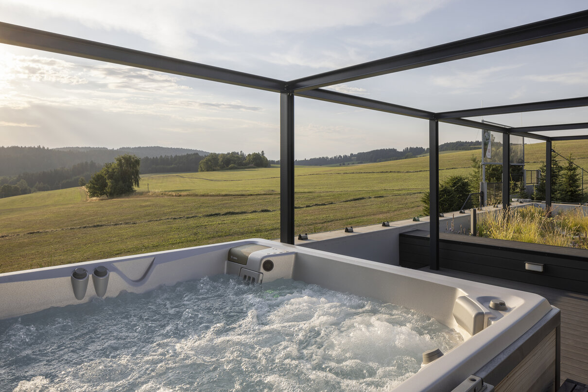 USSPA garden spa Virgo iN on the terrace of a family house for wellness from the comfort of your home.