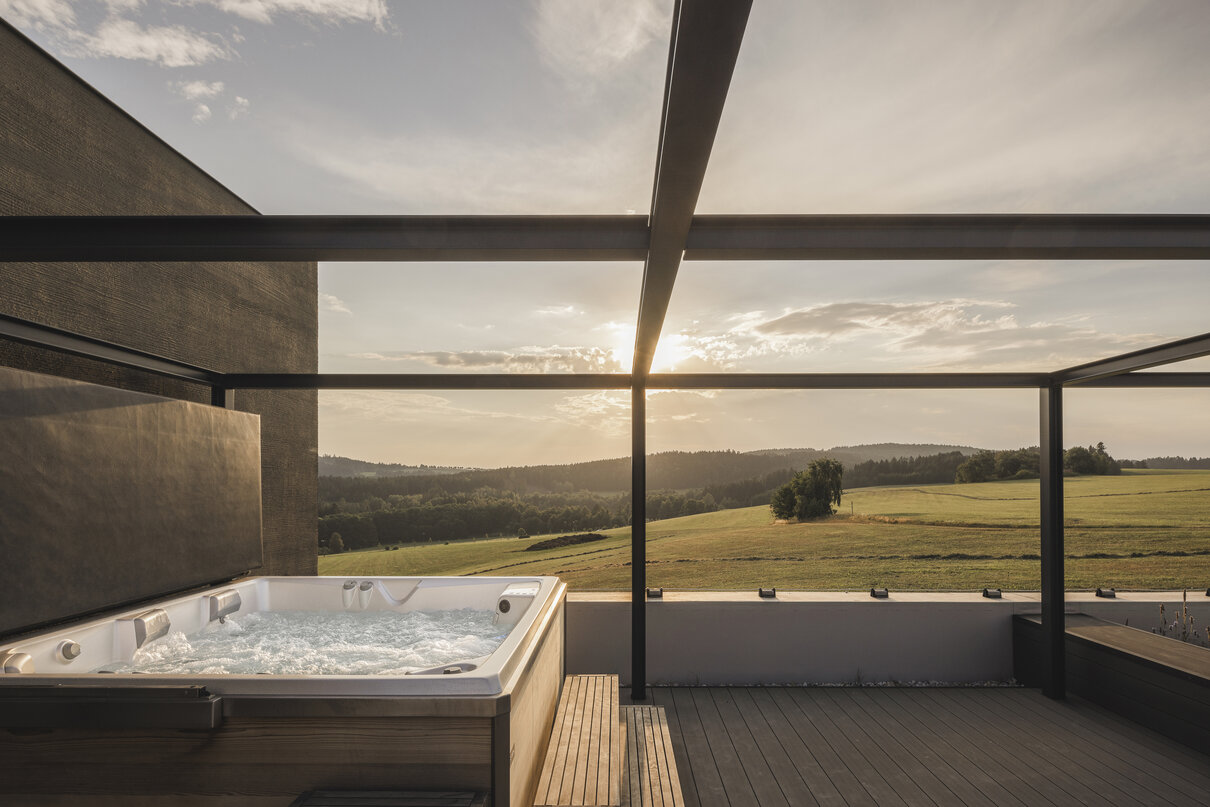 USSPA garden spa Virgo iN on the terrace of a family house for wellness from the comfort of your home.
